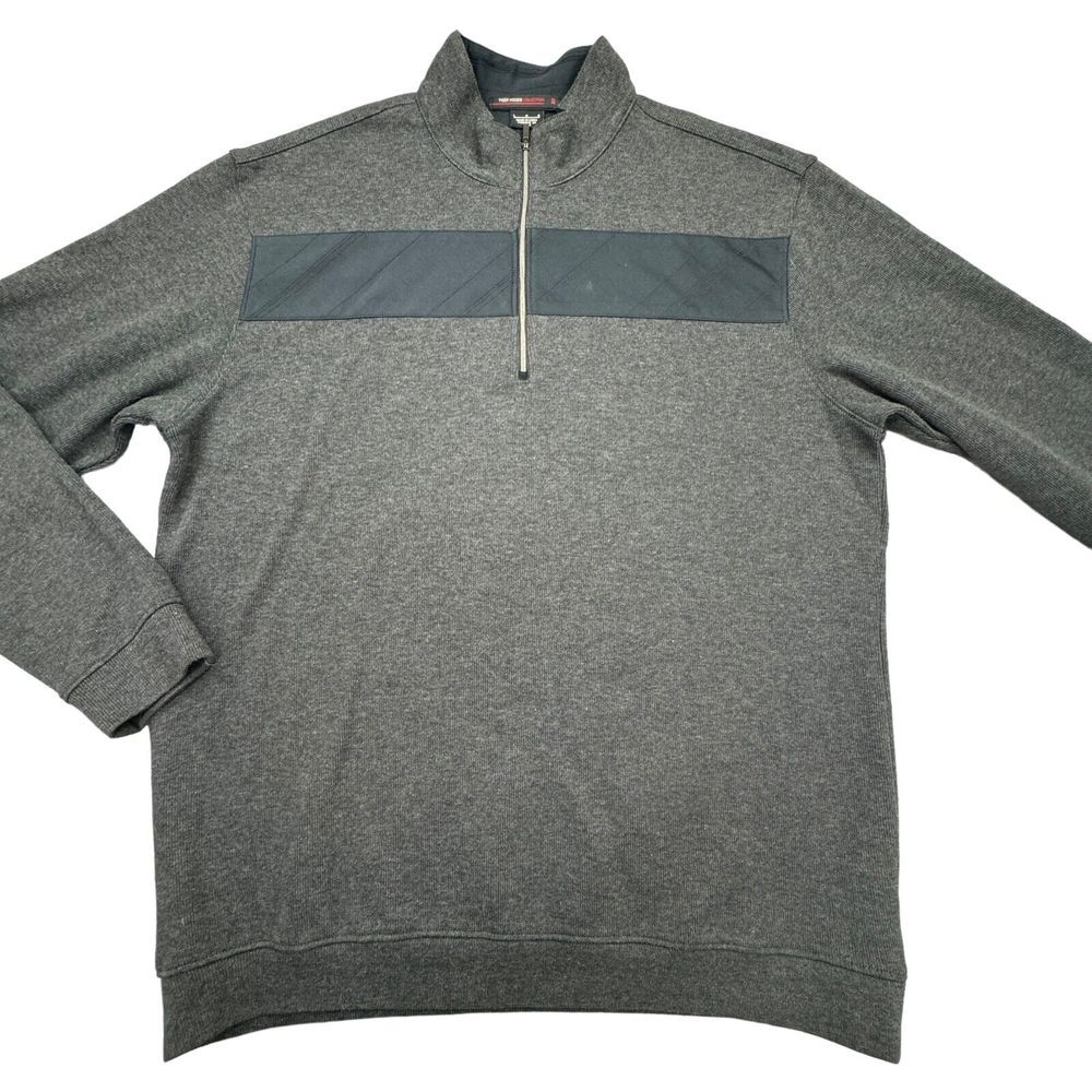Nike Sweater Men L Gray Tiger Woods Collection Mock Neck 1/4 Zip Golf Pullover - Picture 1 of 10